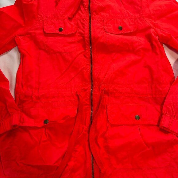GAP Bright Red Lightweight Waterproof Hooded Drawstring Jacket | Size M - Picture 3 of 5
